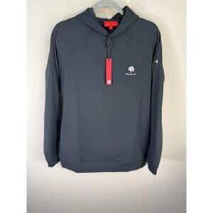 NWT Redvanly Larkin Golf Hoodie M Tuxedo Black Stretch Knit Pullover Athletic